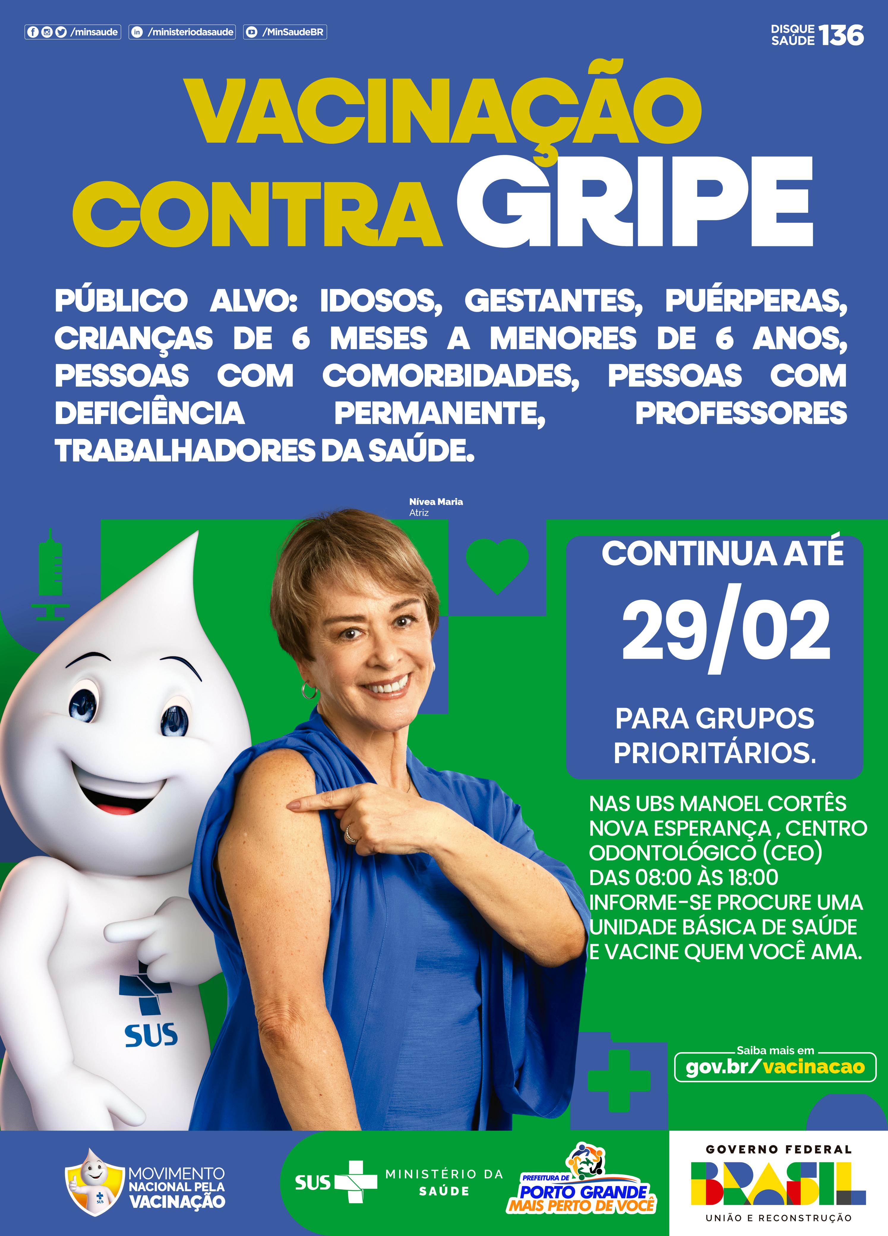 VACINAÇÃO CONTRA GRIPE EM PORTO GRANDE